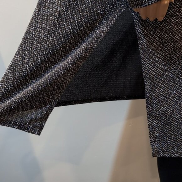 NEW Prospect Blvd Lurex Cardigan Metallic Side Slit Stretchy Open Front Evening - Picture 7 of 11